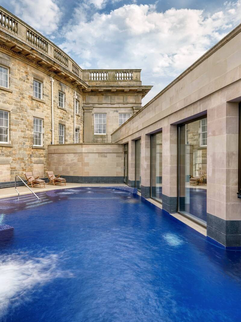 Indoor to outside rooftop pool